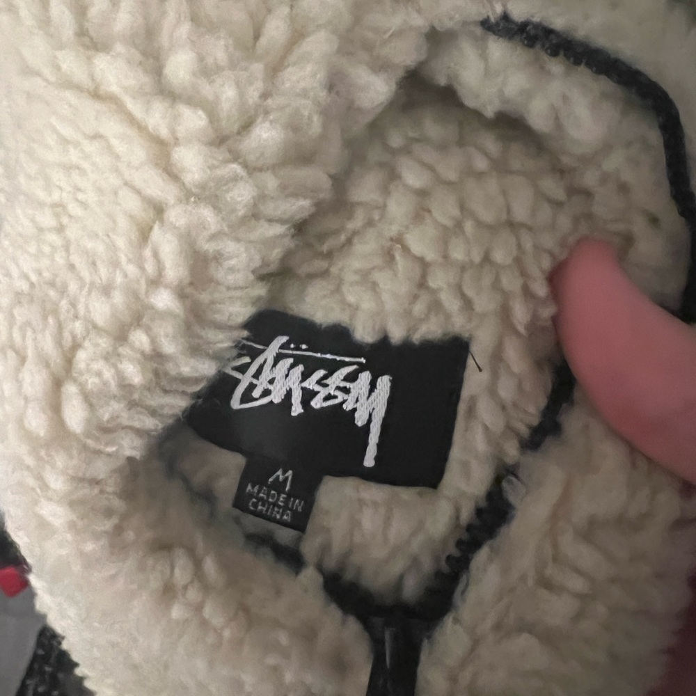 Stüssy 8ball Reversible Fleece Jacket (Cream) - Picture 7 of 8